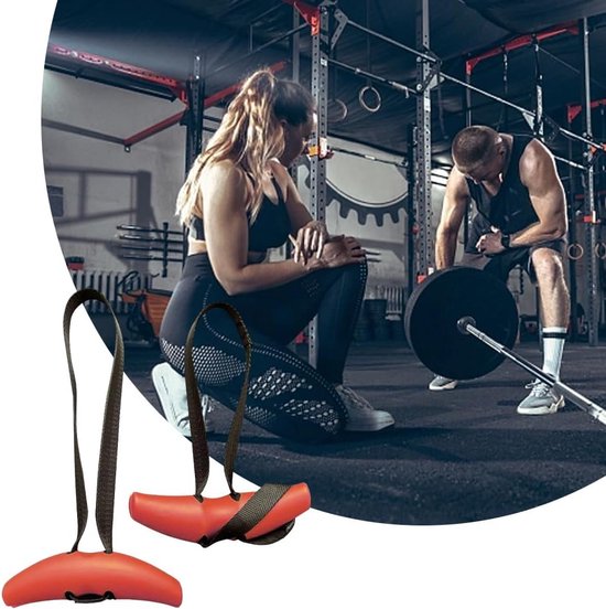 Fitnessgrepen, handgrepen met verstelbare weerstandsband voor bevestiging aan optrekstangen, lange halters, lattrekmachines, roeiapparaten, kabeltrekken en krachtmachines (oranje)
