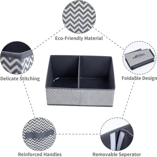Opbergmand, grote trapeziumvormige opbergdozen, opvouwbare opbergdozen met handvat, opbergdoos, kast, opbergmanden, set van 3 stof (golvend, 42 x 20 x 28 cm)