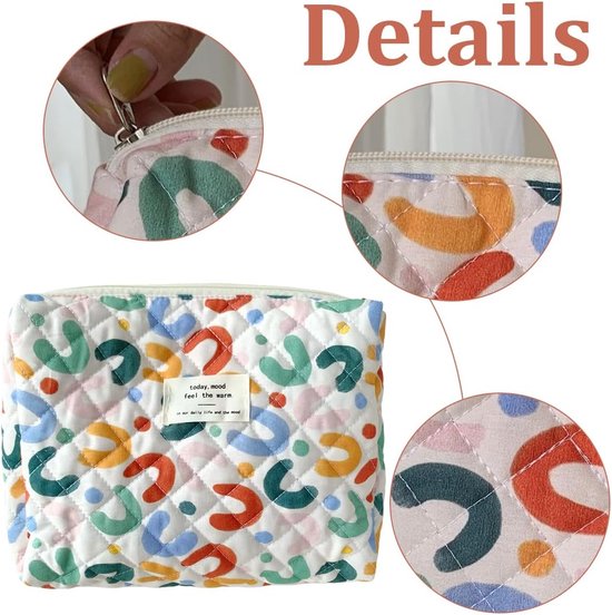 Cosmetische tas, make-uptas, draagbare make-uptas voor dames en meisjes, make-uporganisator, reistoilettas voor damesmeisjes (kleurrijk)