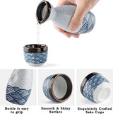 Japanse Liquor Sake Set met Sake Beker Wijnpot Porselein Sake Set voor warmers (1 Sake-Pot 4 Sakebekers)