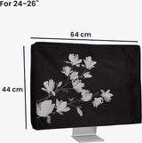 Linnen hoes compatibel met 24-26 inch monitor - beschermhoes stofbescherming afdekking voor pc-scherm - computerscherm cover stofkap - magnolia