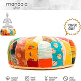 Bohemian Kruk Ottomaanse Hoes -60x20 cm - Luxe Kruk met Handgemaakte Kamerdecoratie voor Meditatie, Yoga en Boho Chic Zithoek Kruk