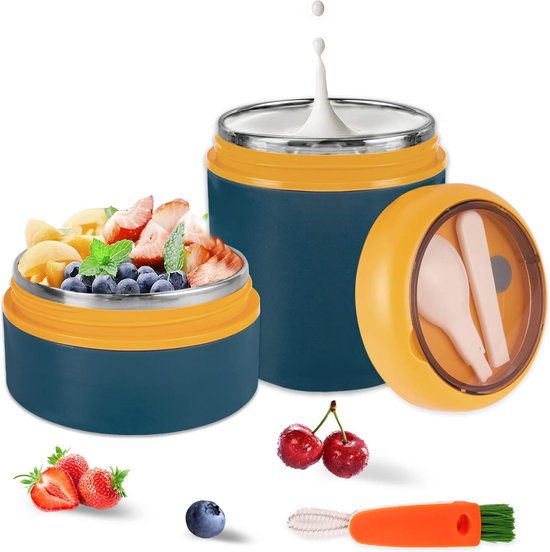 Thermocontainer met handvat, 710 ml roestvrij staal, warmhoudcontainer voor eten en kinderen, thermische lunchbox, voedselcontainer, warmhoudbox, soep, praktische mueslibeker voor eten, soepen