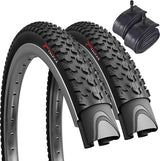 Paar 27,5 x 2,10 MTB-banden Inch 54-584 Fietshoes Opvouwbare Slick-banden met Schrader-binnenbanden voor stadsfietsen Racefiets Mountainbike MTB Hybride fietsjas met 27,5 x 2,10 (2 stuks)