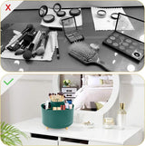 Make-up organizer, 360° cosmetica-organizer, oogschaduwkwast, lippenstiftetui, make-uptafel, organizer, 5 vakken, make-uptafel, accessoires, make-uporganizer voor slaapkamer, badkamer, toilet