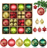 Kerstballen, set van 44 stuks, kerstboomversiering, ballen in meerkleurig, kerstdecoratie