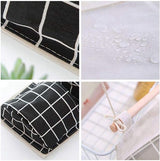 3-delige hangende opbergtas, opvouwbare linnen stof muurhangende manden organizer met 3 zakken voor kinderkamer badkamer (zwart/grijs/wit)