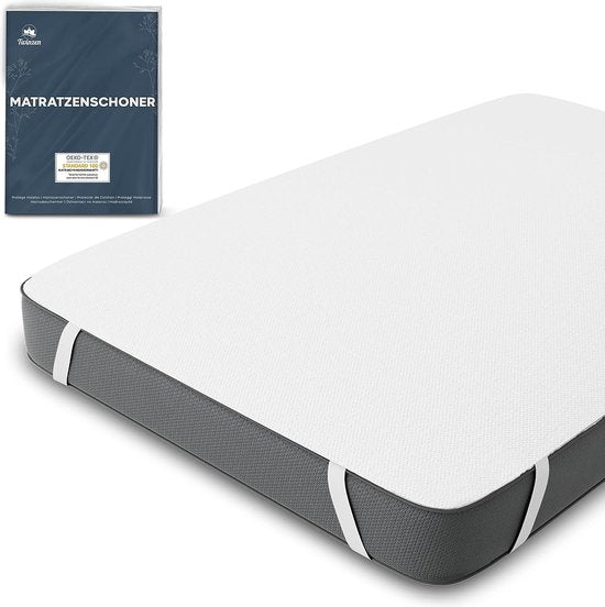 Matrasbeschermer, 80 x 200 cm, waterdicht, Oeko-Tex gecertificeerd, matrasbeschermer 80 x 200 cm, van ademend katoen met 4 hoekrubbers