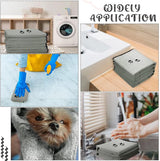 Set van 4 microvezel hondenhanddoeken, zacht, absorberend, huisdierbadhanddoek, droogverzorgingshanddoek met geborduurde poten, voor katten, badverzorging, grijs, 90 x 50 cm