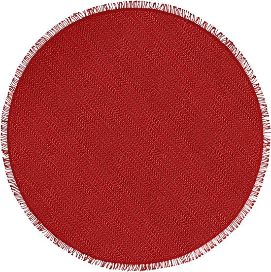 tafelkleed voor tuin, balkon en camping, weerbestendig en antislip, rechthoekig: 110 x 140 cm, 130 x 160 cm. Rond: 140 cm., rond 140 cm, rood