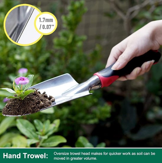 Tuin gereedschapsset Gegoten Aluminium Metalen 3-delige Tuin gereedschapsset schop Spade hark Ergonomisch ontworpen zacht comfortabel antislip handvat