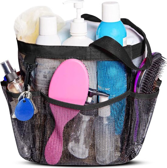 Mesh Shower Caddy Basket/Hanging Portable Shower Tote Bag Mesh Shower Basket - Toiletry Bag Transparent Tote Bag Organiser Toiletry Bag for Hanging - For Women, Women