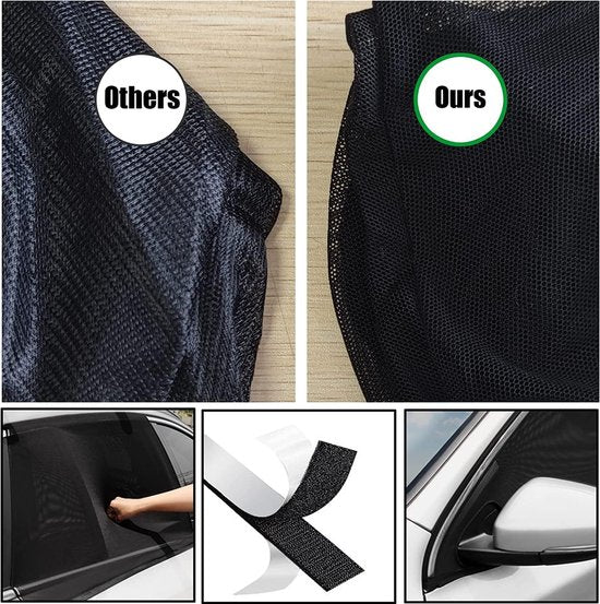voor de auto, voor baby ' s en kinderen, met gecertificeerde UV-bescherming, universeel zonneklep, autonet, voor zijruiten, mesh materiaal, beschermt passagiers, kinderen en huisdieren, 2 stuks