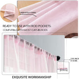 Voile gordijnen, semi-transparant, zacht gordijn, kort, licht tule gordijn met oogjes, moderne opslagen, sjaals, crèmewit, 260 x 140 cm (h x b), voor decoratie kinderkamer, woonkamer, slaapkamer, set van 2, crèmewit