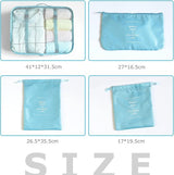 Packing Cubes, kledingtassen, schoenentas, reisorganizer, verpakkingskubus, cosmetica, reisorganizer, paktassen voor BillyBath (8-delig, blauwgroen)