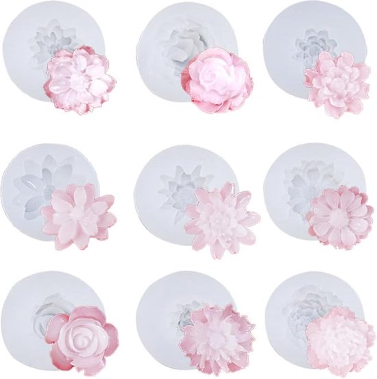 Siliconen vorm, bloemen, siliconen vorm, kaarsen, rozenkbol, siliconen vormen, 3D-bloem, kaarsvormen, siliconen, 3D-bloemen, siliconen zeepvorm, om zelf te vormen, geurkaarsen, zeep voor