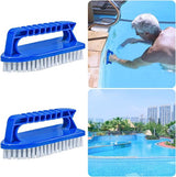 Zwembadsponsborstels, 4 stuks, zwembadreiniging, handschrobber, kunststof, zwembadborstel, herbruikbaar, met handvat voor het reinigen van vuil en mos