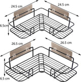2 stuks hoekdoucheplanken, douchemand zonder boren, hoekplank, doucheplank, wandmontage, sponshouder, badkamerplanken, voor badkamer/keuken