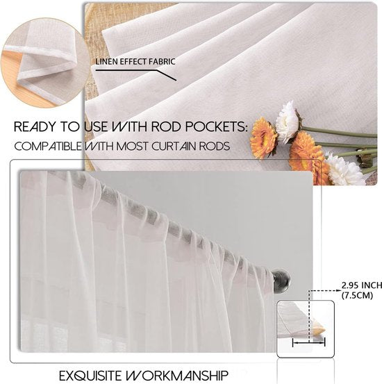 Gordijn,machinewasbaar op 30 graden Celsius