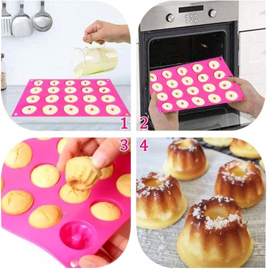 2 stuks mini tulbandvorm, siliconen bakvorm, tulband met antiaanbaklaag, siliconen vorm, tulbandvorm, 29 x 19 cm, kleine siliconen bakvorm voor muffins cupcakes, brownies, cake, pudding