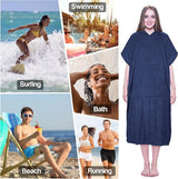Beach Surf poncho met zak, waterabsorberend neopreenpak, luiertafel, hoodie, handdoek, poncho, badjas om te surfen, zwemmen, baden voor volwassenen, mannen, vrouwen, zanddicht