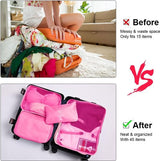 Kofferorganizerset, 8-delig, verpakkingsblokjes, waterdichte reiskledingzakken, inpakzakken voor koffer, kofferorganizer, reistas met make-uptasje, schoenentas, USB-kabeltas (rozerood)