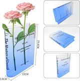 Boekvaas, acryl boekenvaas, tulpenvaas, decoratieve vaas, boekdecoratie, voor bloemstukken, middenstukken en woondecoratie (kleurverloop blauw)