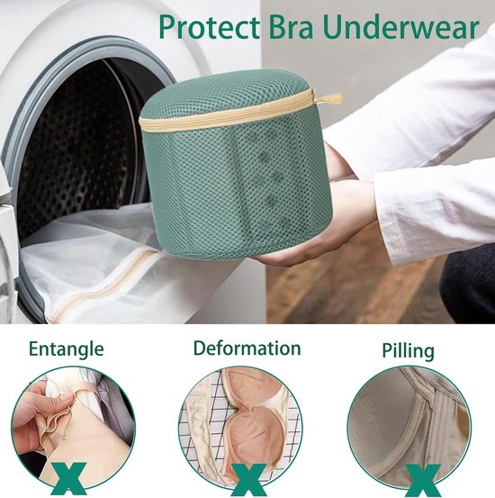 Set van 2 bh-waszakken voor wasmachine, wasnet, waszak, bh-bescherming met ritssluiting en koord BH-net Ideaal voor ondergoed, kleine kleding, enz.