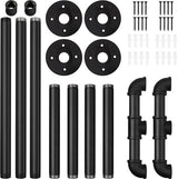 Kledingrek, zwart, kledingroede, 120 cm, hangend kledingrek, afneembaar ijzeren kledingrek, wandrailplank, ruimtebesparende ruimte voor maximaal 60 kg