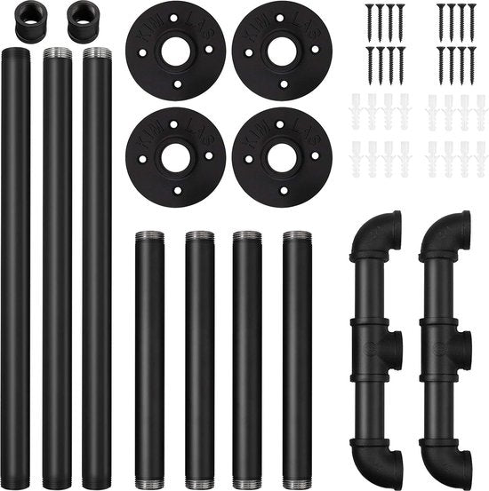 Kledingrek, zwart, kledingroede, 120 cm, hangend kledingrek, afneembaar ijzeren kledingrek, wandrailplank, ruimtebesparende ruimte voor maximaal 60 kg