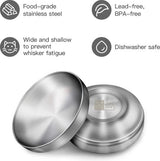 2 x Edelstahlnapf Katzennapf, 304 Material Katzennapf, sicherer Kontakt mit Lebensmitteln, sturzsicher und leicht zu reinigen
