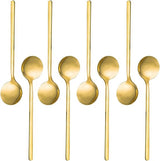 8 stks Vergulde Rvs Mini Thee Lepels Koffie Suiker Dessert Cake Ijs Soep Antipasto Cappuccino 13 cm