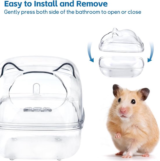 Hamster Badkamer Transparant Hamster Toilet Bad Kleine Dieren Afneembare Ronde Container Accessoires voor Chinchilla Gerbil Fret Cavia Muizen met Schep