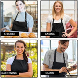2 stuks kookschort, keukenschort, verstelbaar model, waterdicht, grillschort, heren en dames, keuken, restaurant, café, keukenschort, zwart