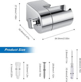 Douchekophouder zilver, 217g volledig metalen zinklegering, heavy duty douchehouder, verbeterde douchekophouder voor douchekoppen - 360° draaibaar, handdouchehouder, met bevestigingsaccessoires