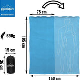 Microvezel fleece deken met slaapzakfunctie, afmetingen 185 x 150 cm, ca. 690 g, microvezel campingdekenslaapzak, licht, klein, rechthoekig