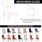 Jaotto - Universele stoelhoezen, stretch stoelhoezen - set van 6 moderne stoelhoezen - elastische duurzame stoelhoezen voor eetkamer decoratie - Blauwe Bladeren, 6 stuks