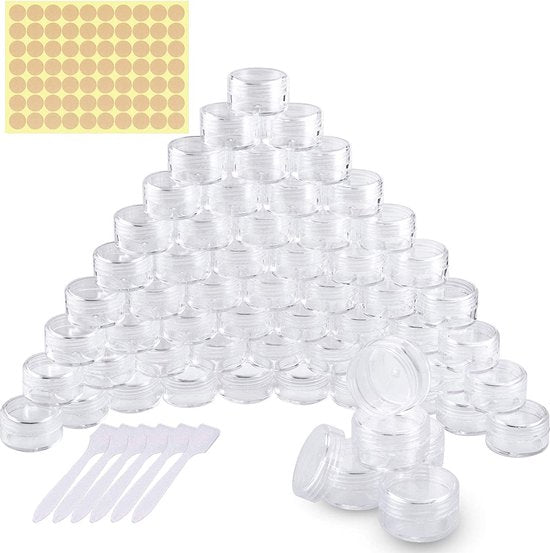 60 x Lege mini-zalfpotje met schroefdop voor Nail Art Lippenbalsem CrÃ¨me 5g 5ml Helder