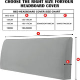 Beschermhoes voor het hoofdbord van het bed, zachte stretch, fluweel, stofdicht, beschermhoes voor gevoerd hoofdeinde (120-140 cm, lichtgrijs
