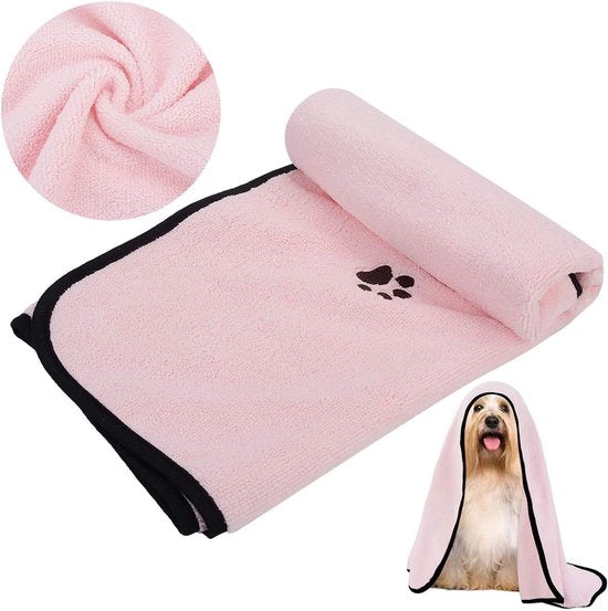 Badhanddoek voor huisdieren, 2 stuks, sneldrogende handdoek voor honden, heel zacht en comfortabel, absorberende handdoeken voor hond en kat, ideaal voor kleine en middelgrote dieren