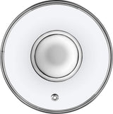 Glazen deksel met handvat van staal, hittebestendig deksel voor pan, diameter 14-30 cm, deksel met stoomgat, universeel deksel in verschillende maten, lichtgewicht pannendeksel, vaatwasmachinebestendig (14 cm)