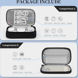 reisaccessoires organizertas, waterdichte reiskabelorganizer dubbellaags reiselektronica-accessoires voor USB-powerbank, kabel, SD-kaart (zwart)