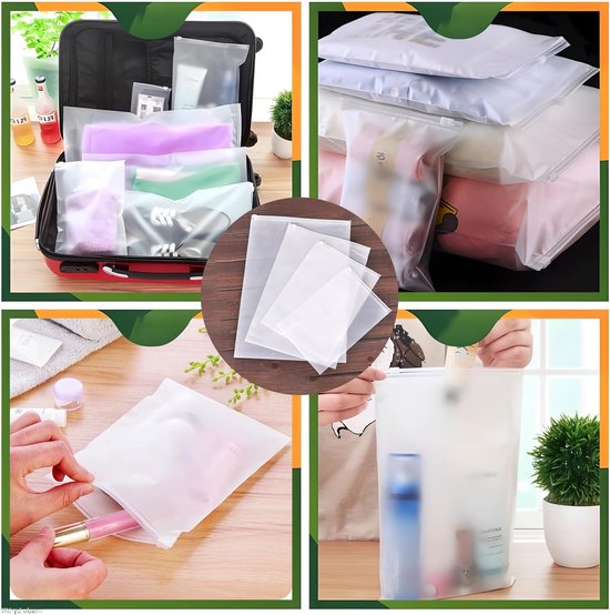 Ritszak, herbruikbaar, 30 stuks, 17 x 25 cm, ritssluiting, reistas, waterdicht, frost ritssluiting, plastic zak, opbergzak voor kleding, ondergoed, handdoek, schoenen, cosmetica