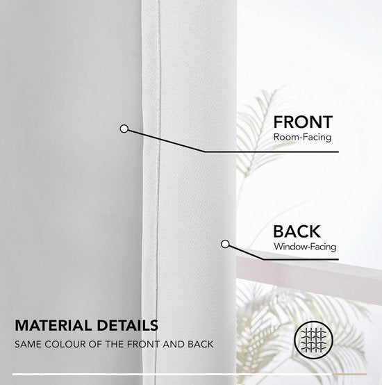 Verduisteringsgordijn met plooiband, 180x140