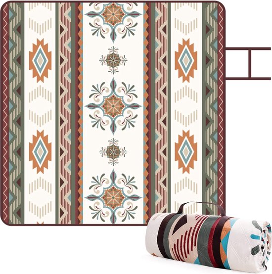 Picknickdeken, anti-zandstranddeken, 200 x 200 cm, picknickmat, waterdicht, draagbare deken, picknick, picknickdeken, groot voor strand, picknick, wandelen, reizen, kamperen, weiden (78 x 78