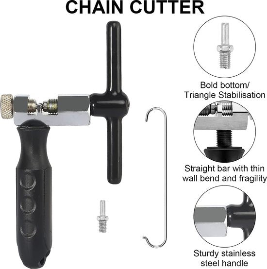 Kettinggereedschap, fietsset, voor 6-12-voudige fietsketting, eenvoudig te bedienen, kettinggereedschap, kettingklinknagels voor racefiets, mountainbikes, sportbike-fiets, reparatieset