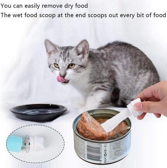 Hondenvoer-maatlepel, 1-delige huisdiervoerlepel, met schaal 250 ml, kattennatvoerlepel, nauwkeurige meting, gebruikt voor honden, katten, rijst, meel, sojabonen en andere granen (blauw)