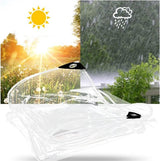 Tarpaulin Waterproof Transparent PVC Material Tarpaulin with Eyelets Canopy Clear Plastic Tarpaulin for Gazebo Garden Furniture Patio Balcony (Size: 2.4 x 2 m / 7.9 x 6.6 ft)