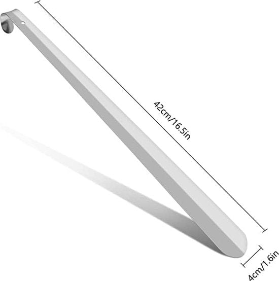 42 cm roestvrijstalen schoenlepel lang | schoenlepel roestvrij staal lang om te staan | snel & rugvriendelijk | geoptimaliseerde lengte 42 cm en breedte 1,8 mm