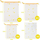 15 stuks Ruimtebesparende reistassen Waterdichte kledingorganizer Draagbare tas met trekkoord Transparante scrubzak Rits Witte bloementas Gebruikt voor kleding Cosmetica